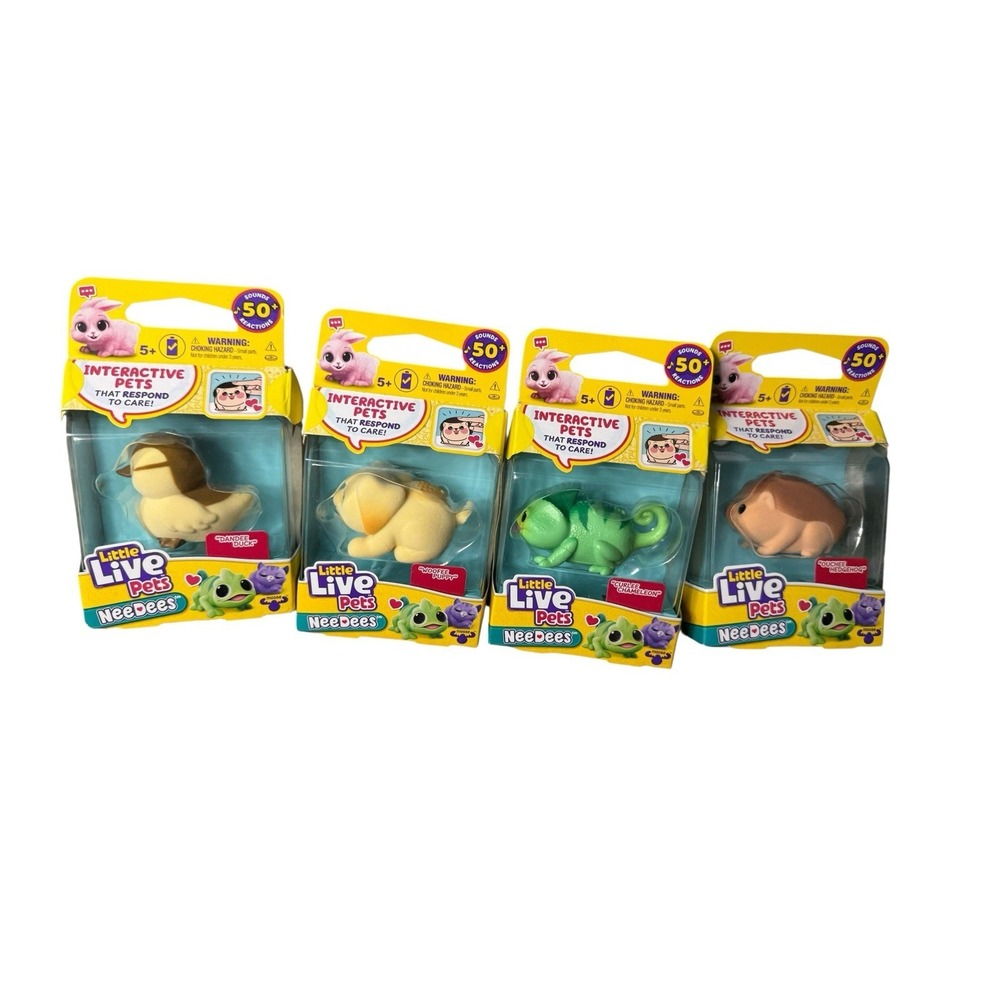Little‎ Live Pets NeeDees Interactive Pet Dandee Rare/Chameleon Lot Of 4